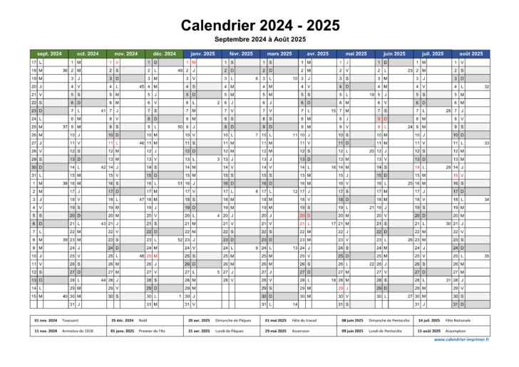 Calendrier 2024 Scolaire 2025 A Imprimer