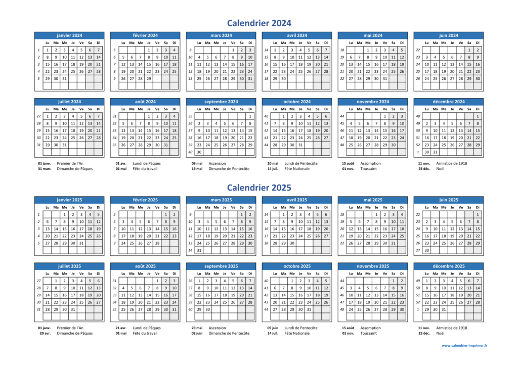 Calendrier Mensuel 2024 2025 Calendrier 2025