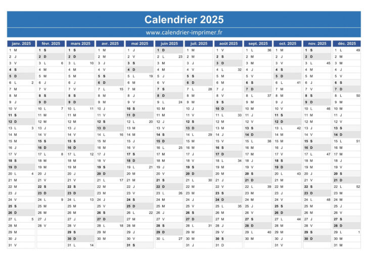 Calendrier 2025 Avec Semaine