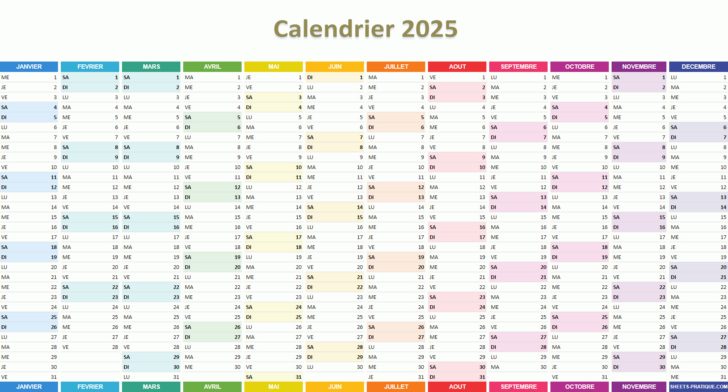 Calendrier 2025