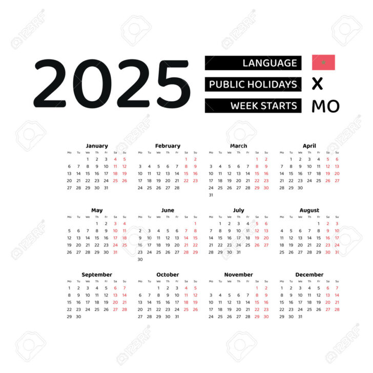 Calendrier 2025 Avec Jours Fériés Maroc