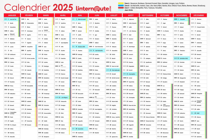 Calendrier 2025 Avec Jours Fériés Tunisie