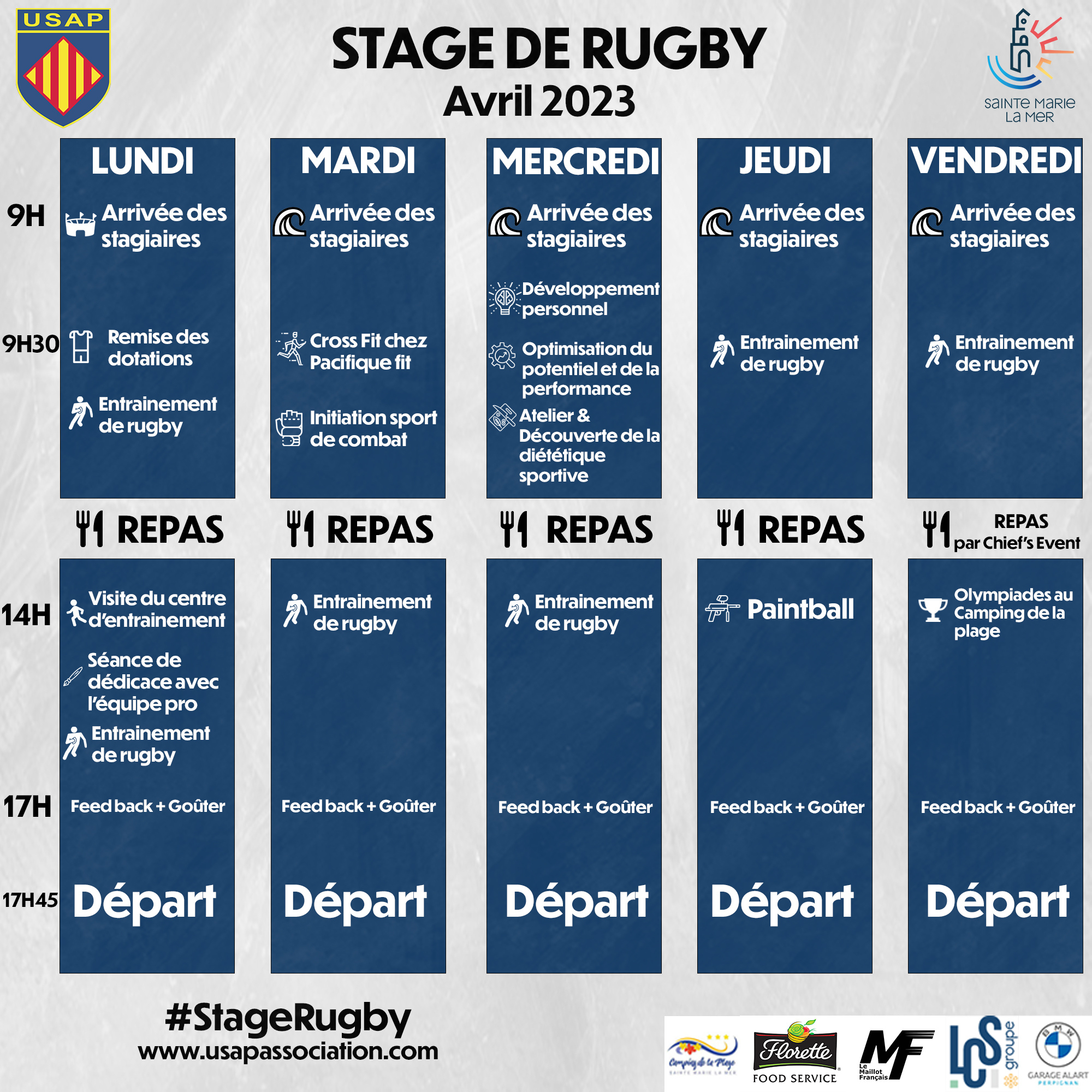 Calendrier Du Stage - Association Usap | Calendrier Usap 2024 2025