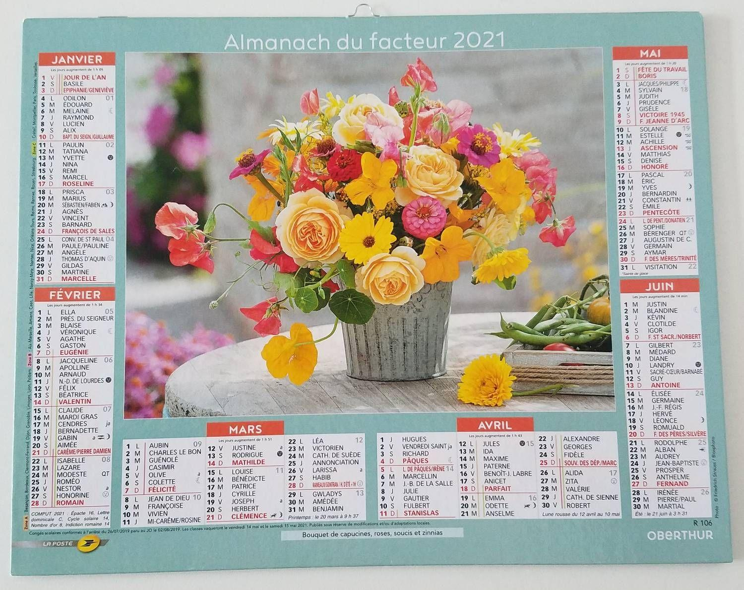 Calendrier La Poste, Almanach Du Facteur 2021 Oberthur Fleurs | Oberthur Calendrier Facteur 2025