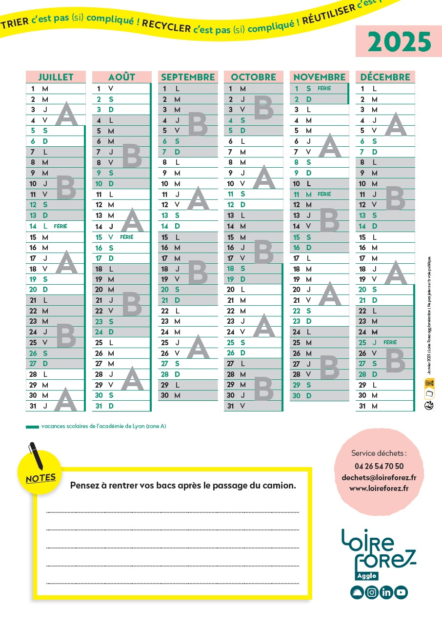 Calendrier Om 2025 -2 : Site De La Commune De Saint-Cyprien | Calendrier Om 2025