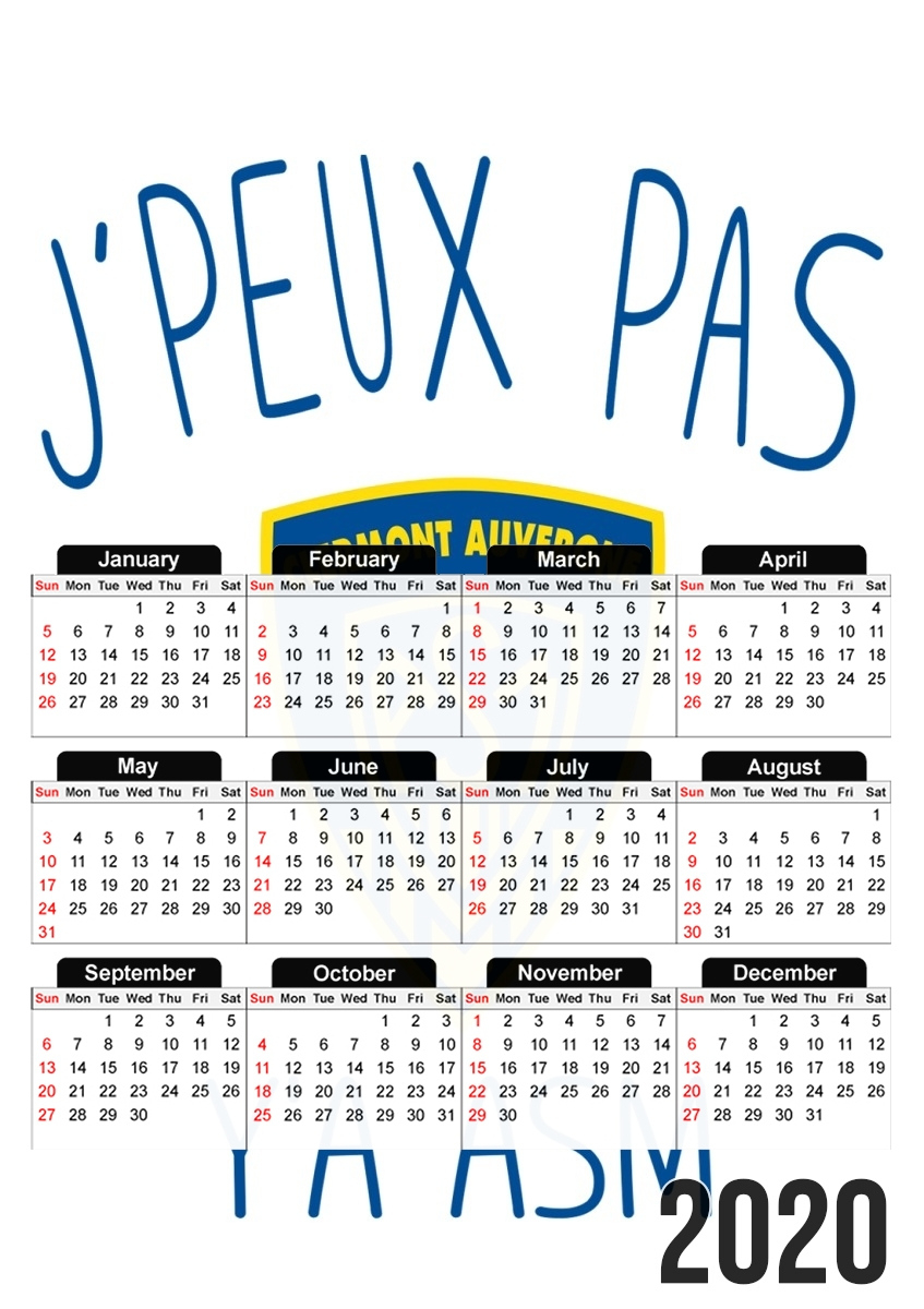 Calendrier Photo 30X43Cm Format A3 Je Peux Pas Ya Asm - Rugby Clermont Auvergne | Calendrier Asm 2024 2025