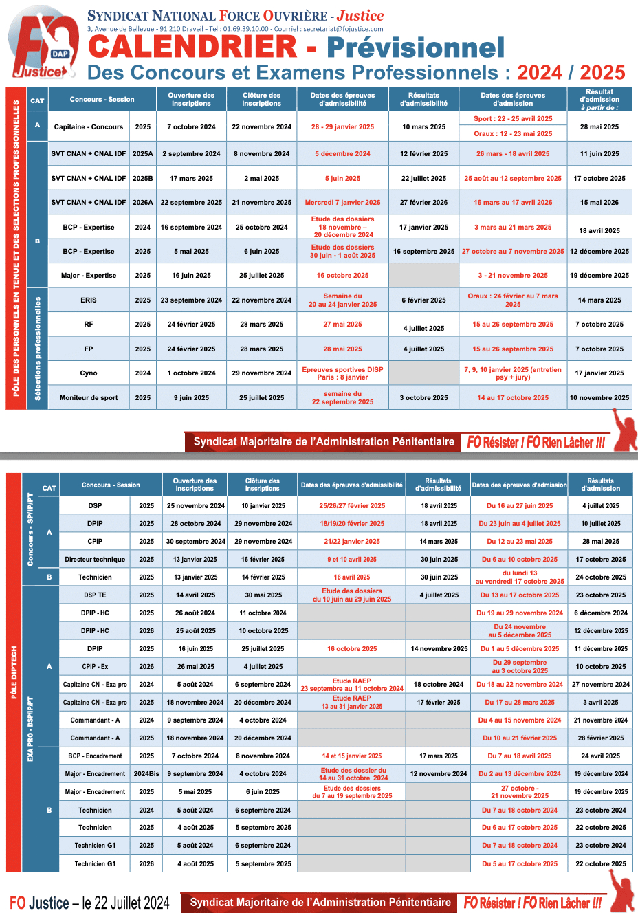 Calendrier Prévisionnel Des Concours Et Examens Professionnels | Calendrier Concours 2024 2025