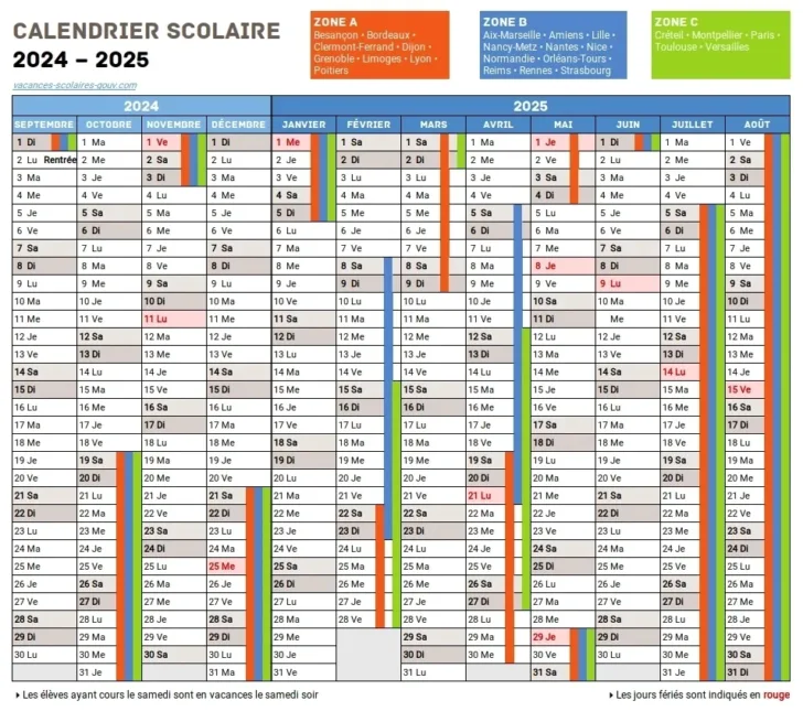 Calendrier 2024 Scolaire 2025 Zone B