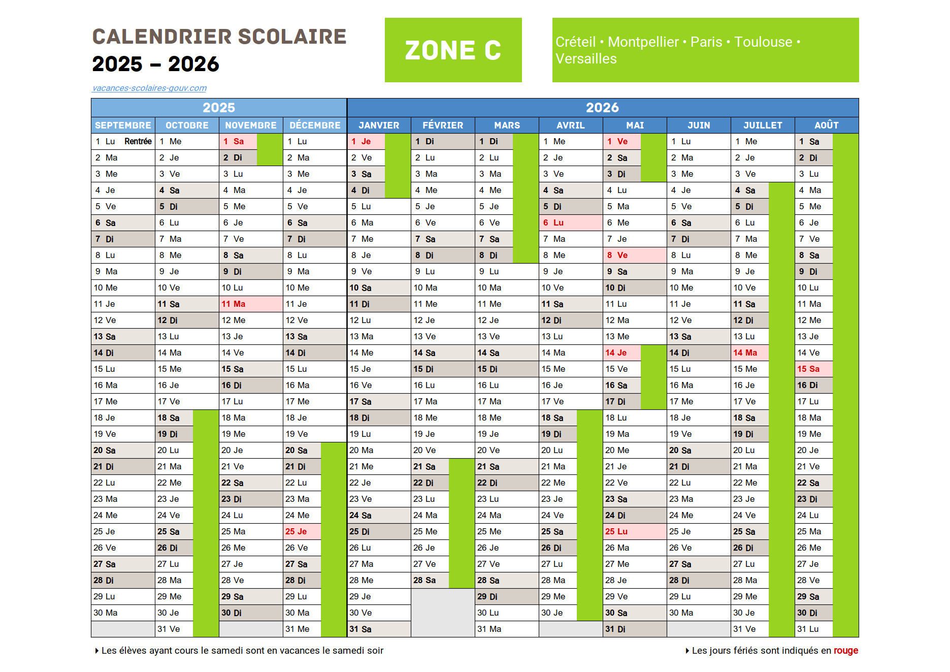 Calendrier Scolaire 2025-2026 ≡ Dates Officielles Des Vacances | Calendrier 2025 Vacances Scolaires Guadeloupe