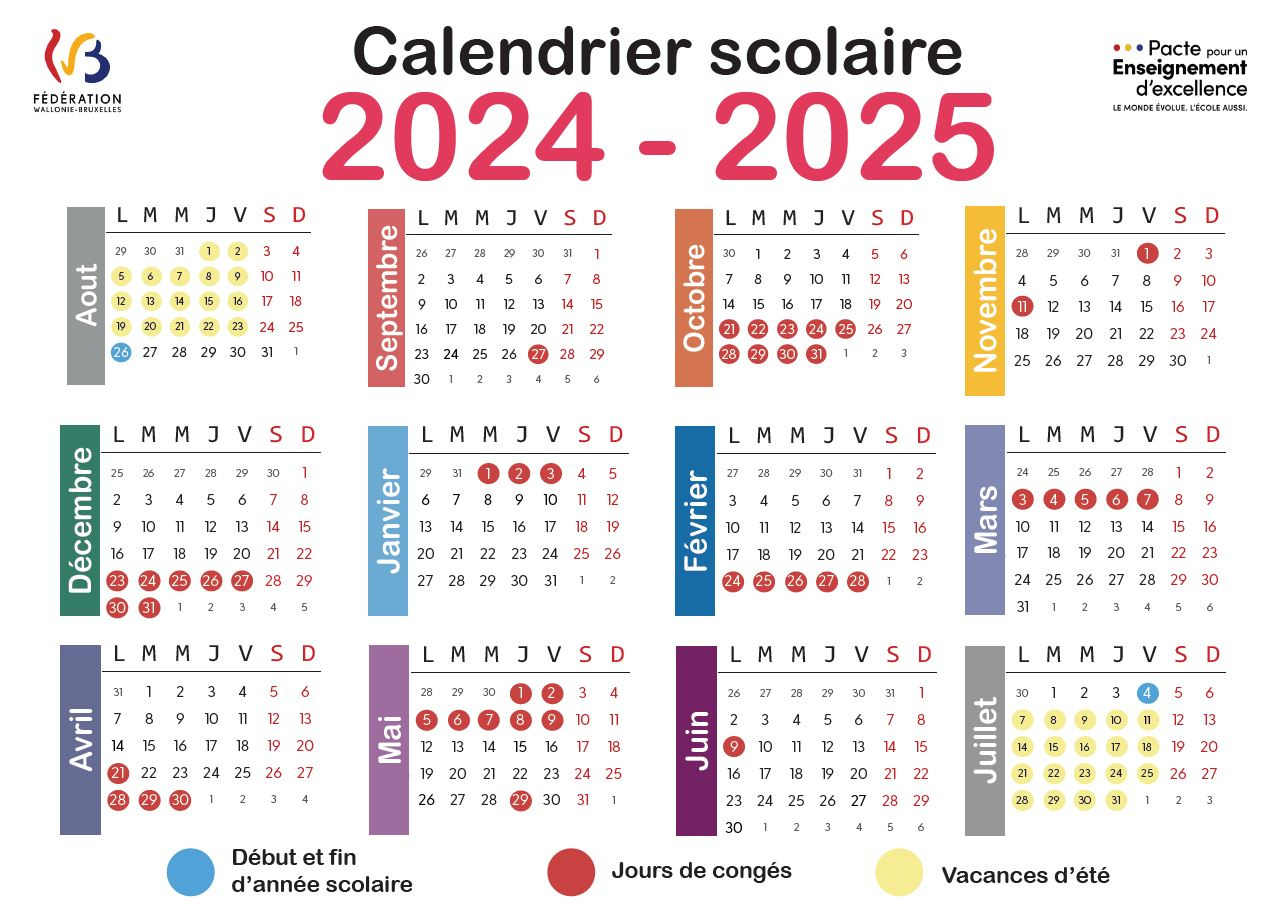 Calendrier Scolaire - Ipeps Tournai-Leuze - Etudier En Hainaut | Calendrier Scolaire 2024 2025 Belgique