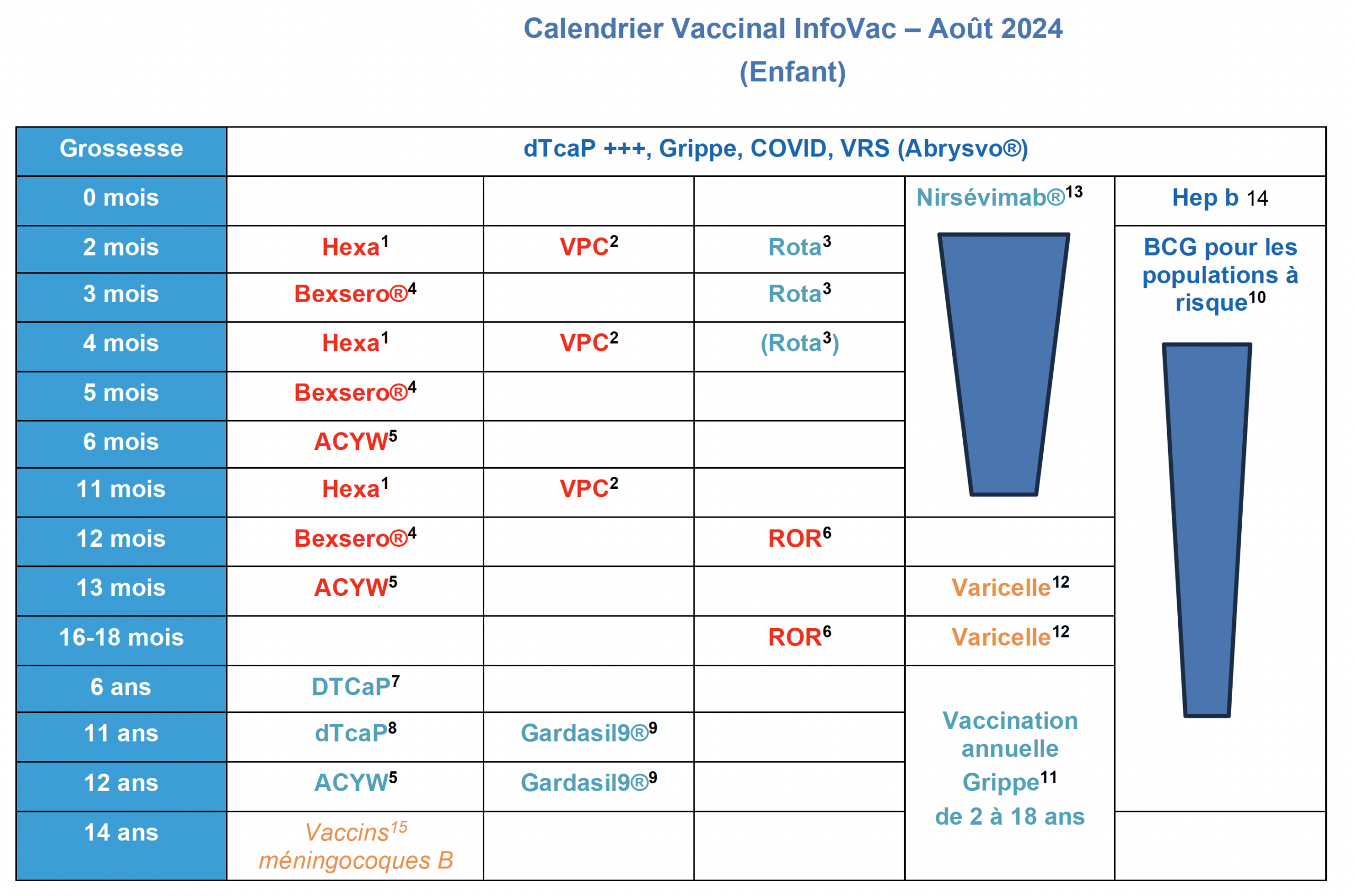 Calendrier Vaccinal Infovac 2024 | Calendrier Vaccinal 2025