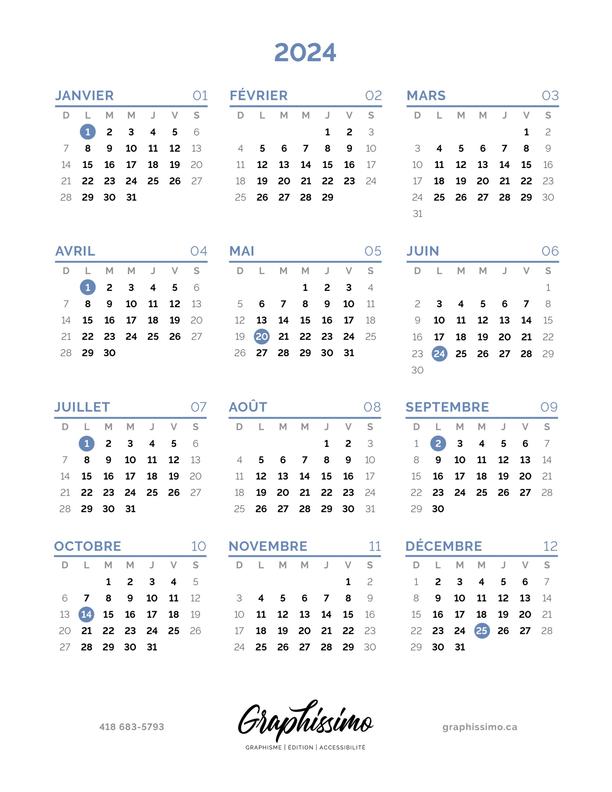 Décembre, 2023 ‣ Graphissimo | Calendrier 2024 -2025