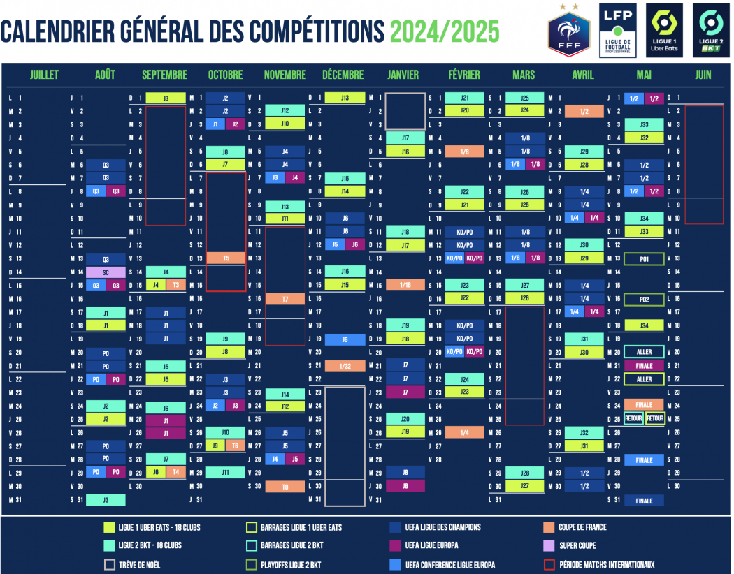 📆 Ligue 2 : Les Premières Dates Du Calendrier 2024/2025 Dévoilées | Calendrier Ligue 2 2025