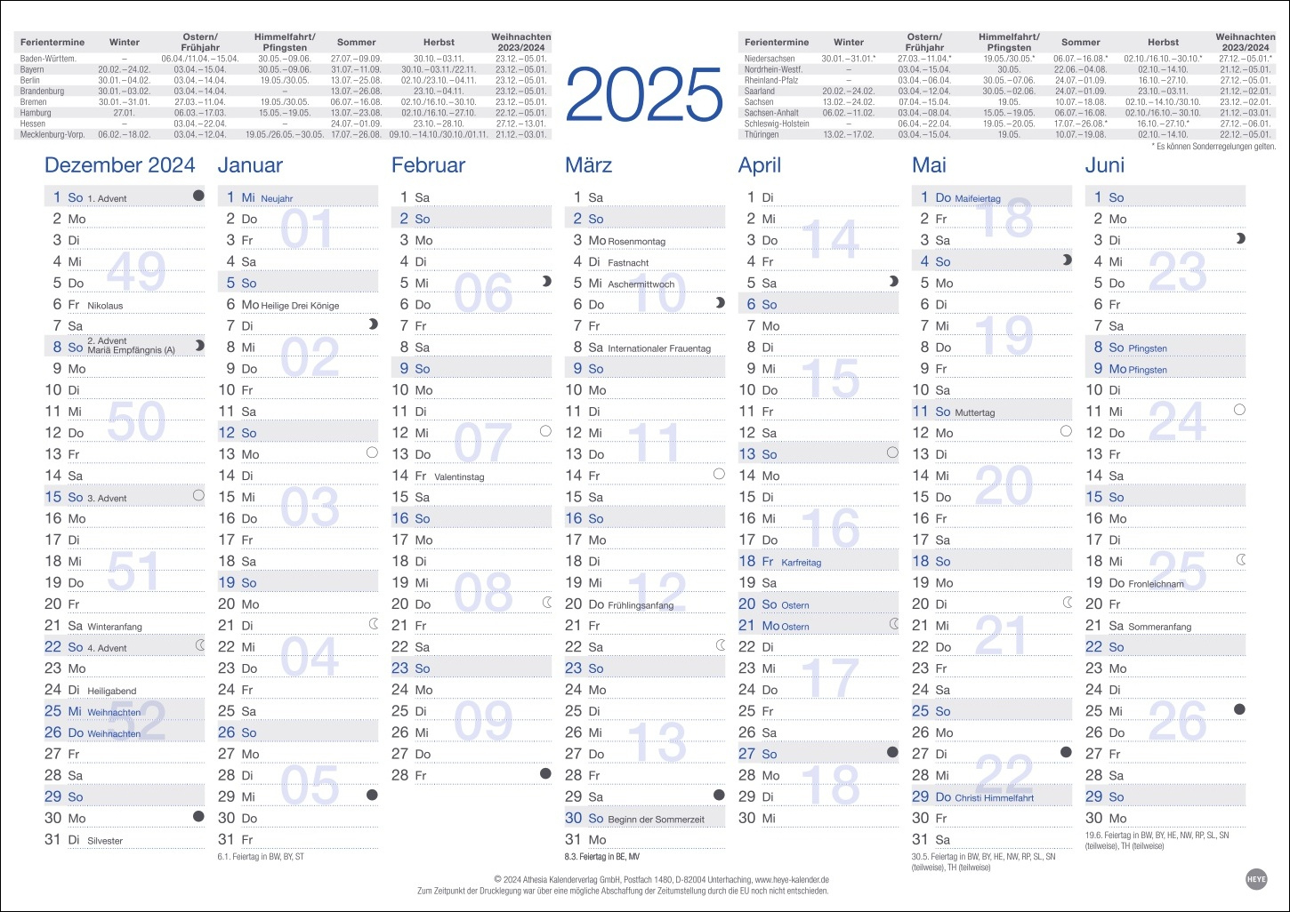 Kalender Tafelkalender A4 2025 Online Kaufen | Calendrier Serie A 2025