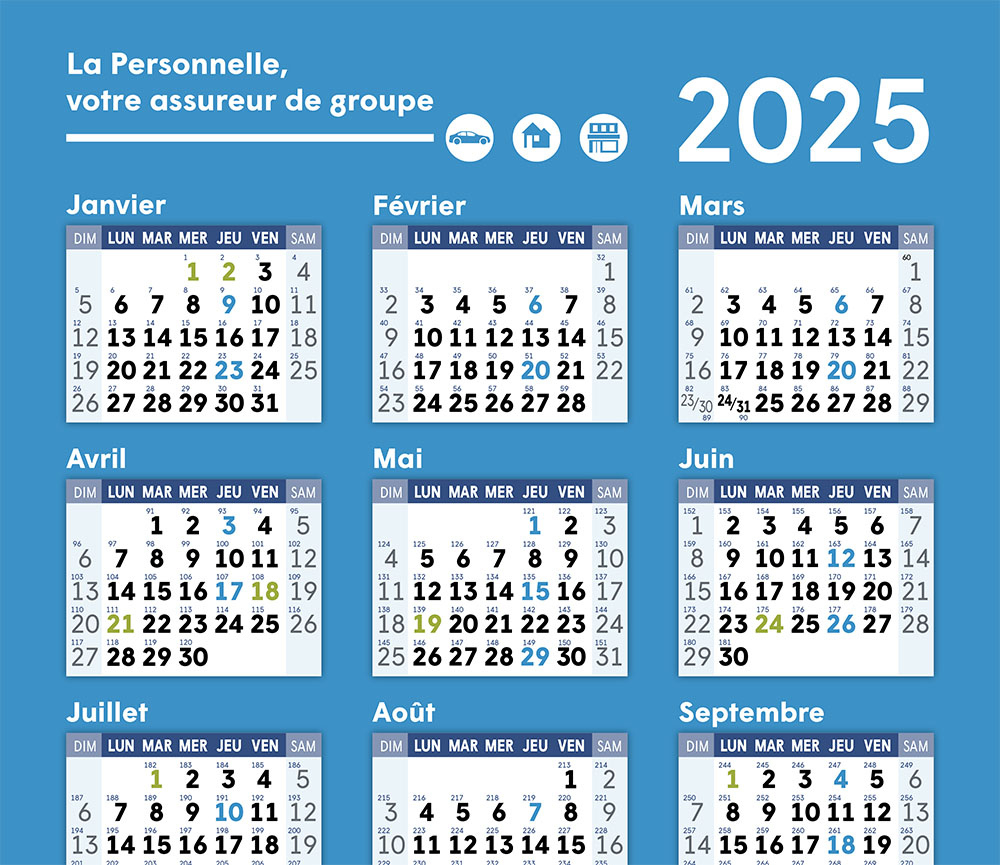 Le Calendrier 2025 Est Disponible ! - Spgq | Calendrier 2025 Avec Jours Fériés Québec