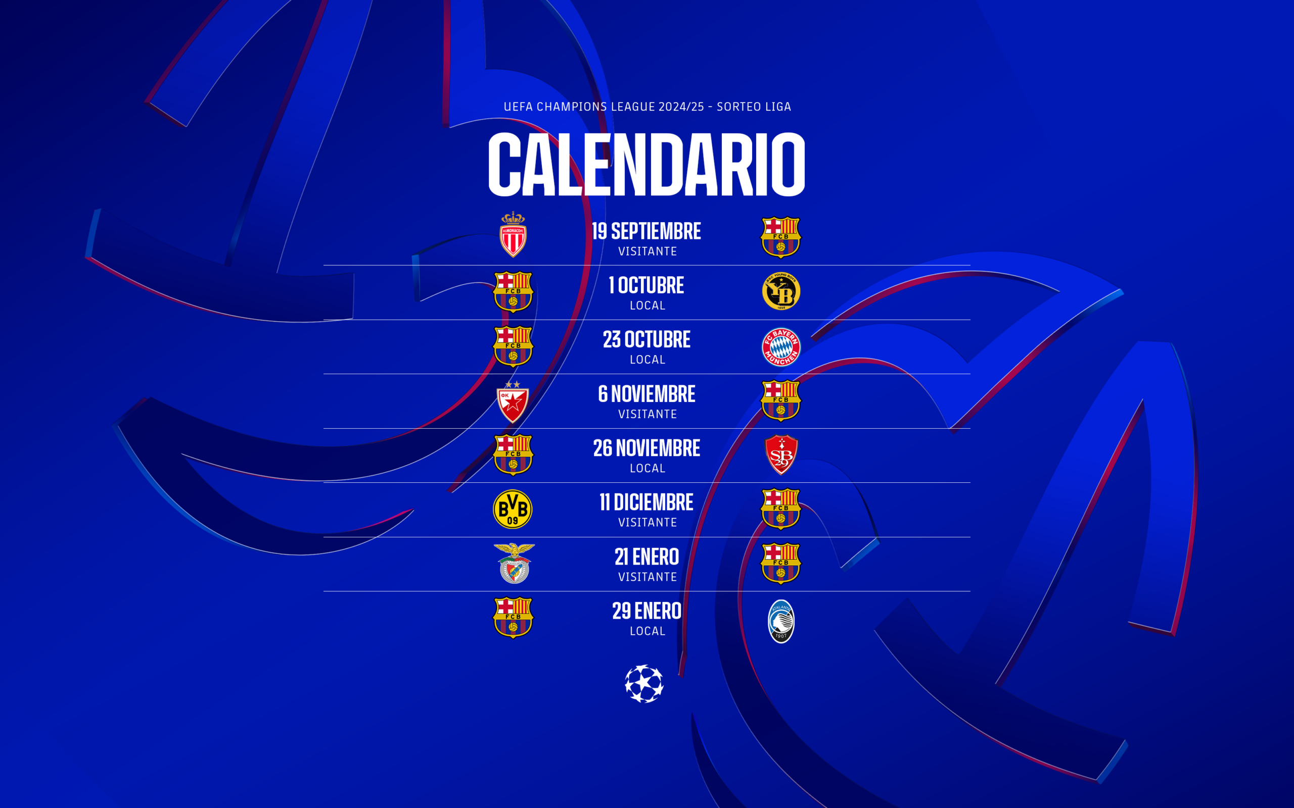 Le Calendrier De La Ligue Des Champions 2024/25 Du Barça | Calendrier De La Ligue Des Champions 2024 2025