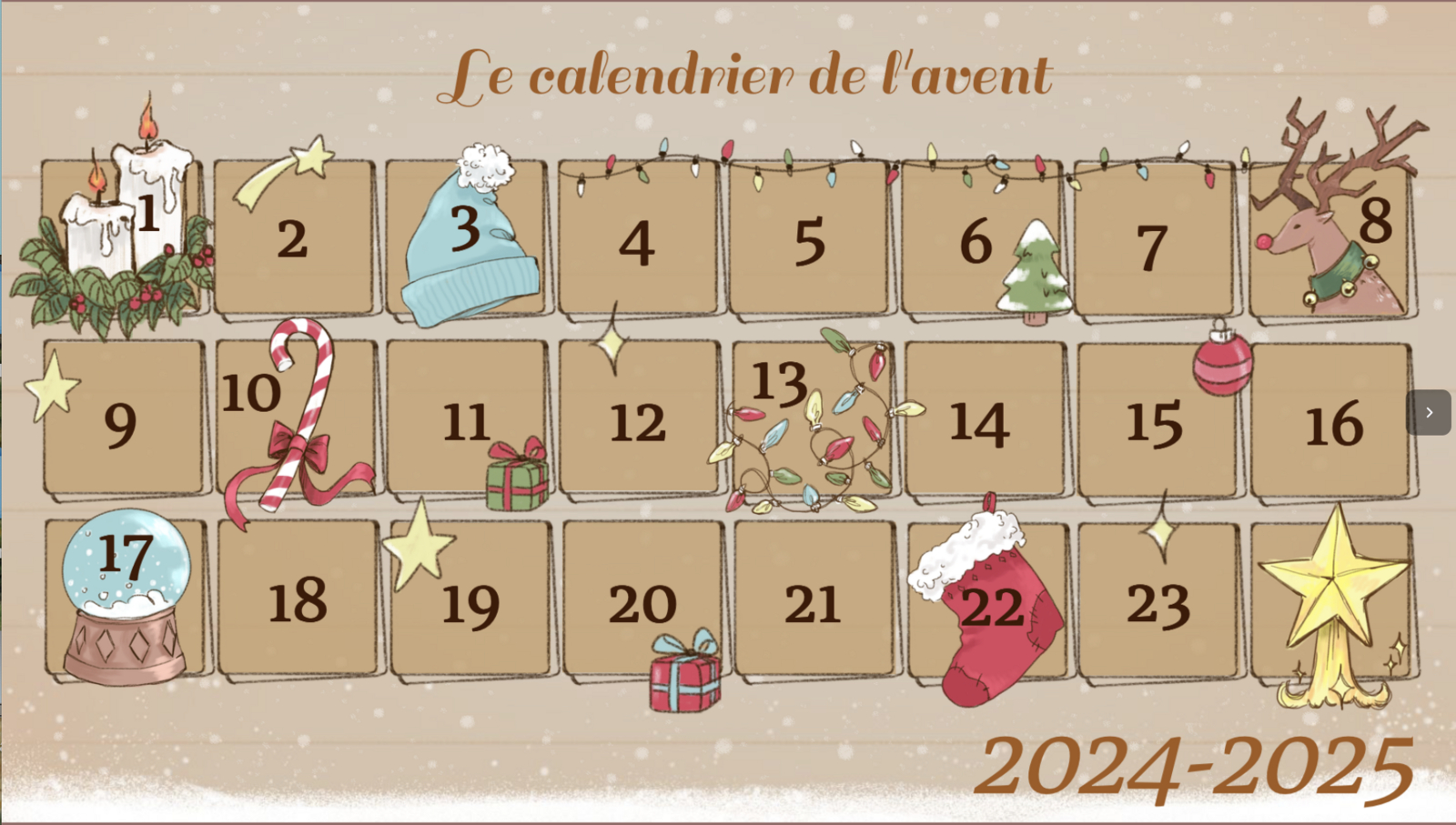 Le Calendrier De L&amp;#039;Avent 2024-2025 - La Maitresse Ariégeoise | Calendrier De L&amp;amp;#039;avent 2024 2025