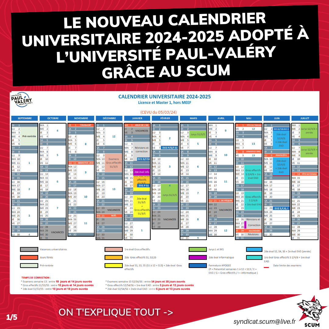 Le Nouveau Calendrier Universitaire 2024-2025 Adopté À L | Calendrier Universitaire 2024 2025