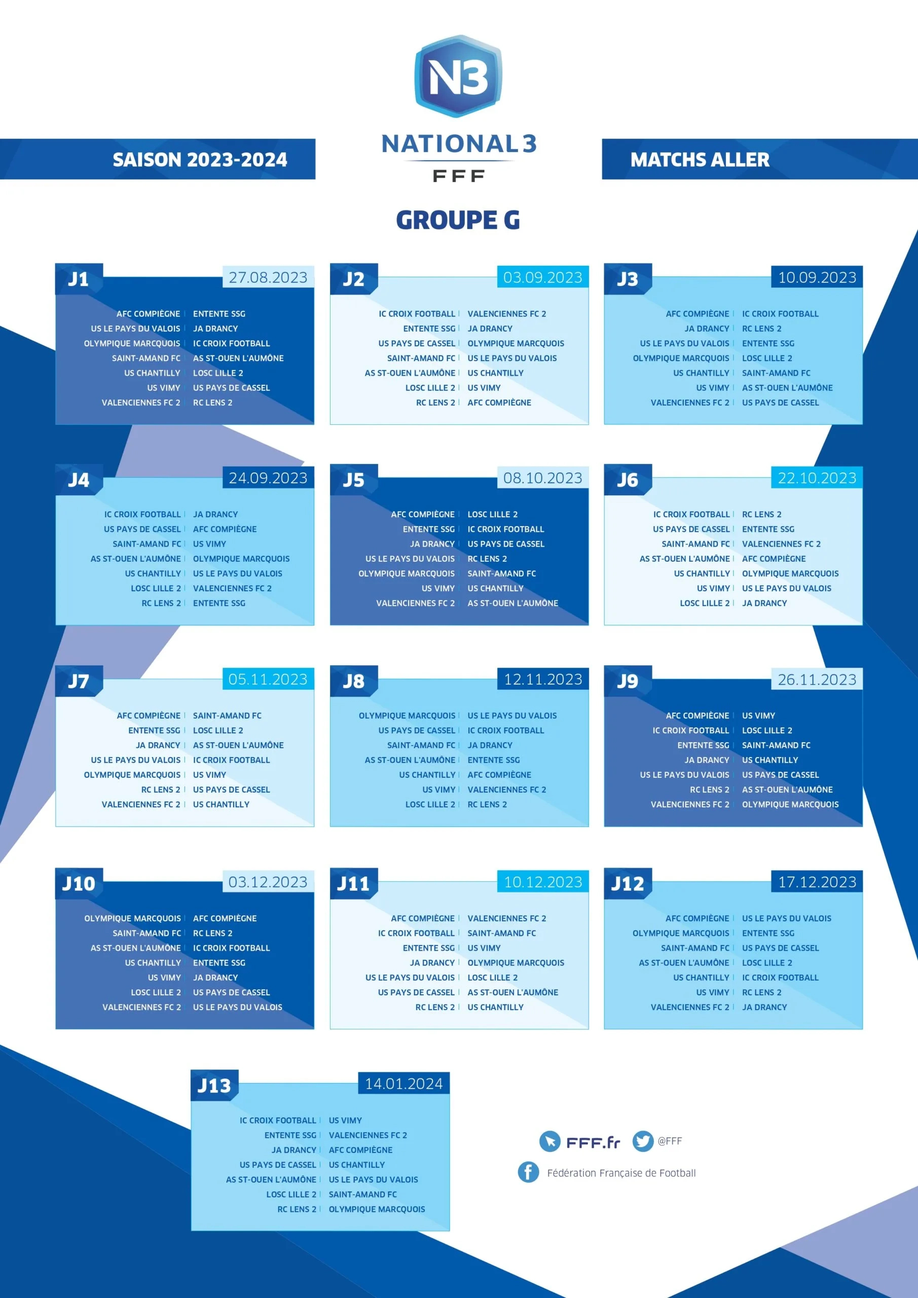 Les Calendriers N3 Ont Été Publiés, Premier Match Face À Vimy À L | Calendrier N3 2024 2025