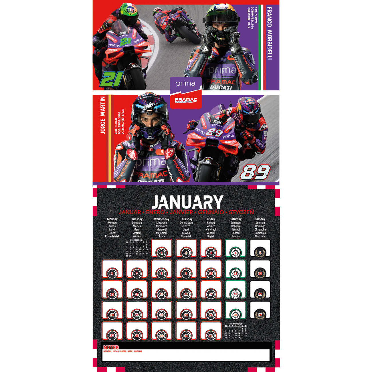 Moto Gp - Wandkalender 2025 | Kaufen Bei Europosters | Calendrier Moto Gp 2025