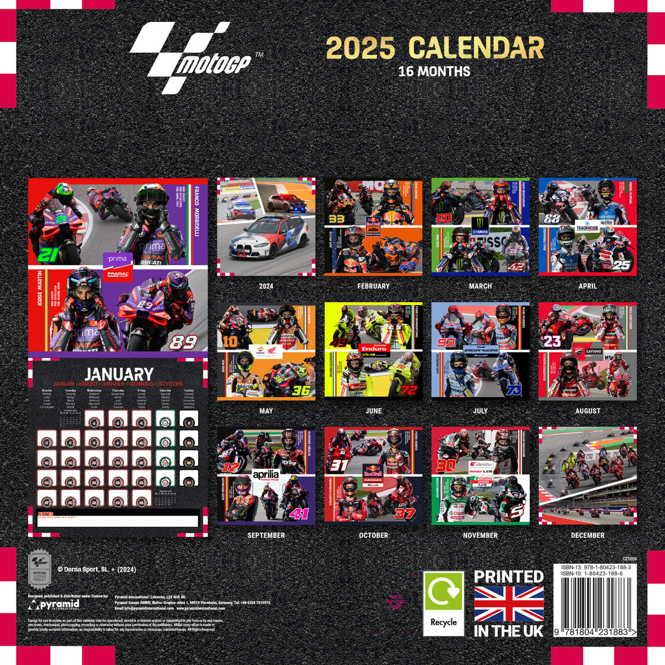 Moto Gp - Wandkalender 2025 | Kaufen Bei Europosters | Moto Gp Calendrier 2025