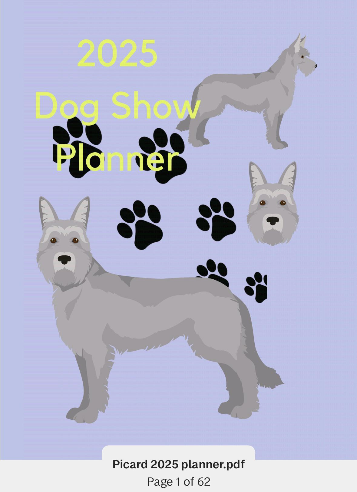 Planificateur D&amp;#039;Exposition Canine 2025 Berger Picard - Etsy France | Calendrier Exposition Canine 2025