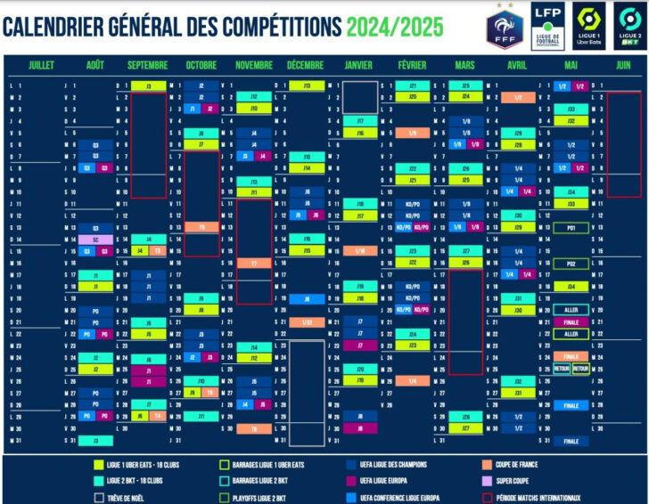 Calendrier Foot 2024 2025