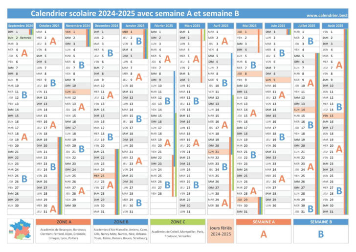 2024 Calendrier 2025 Avec Jours Fériés Vacances Scolaires