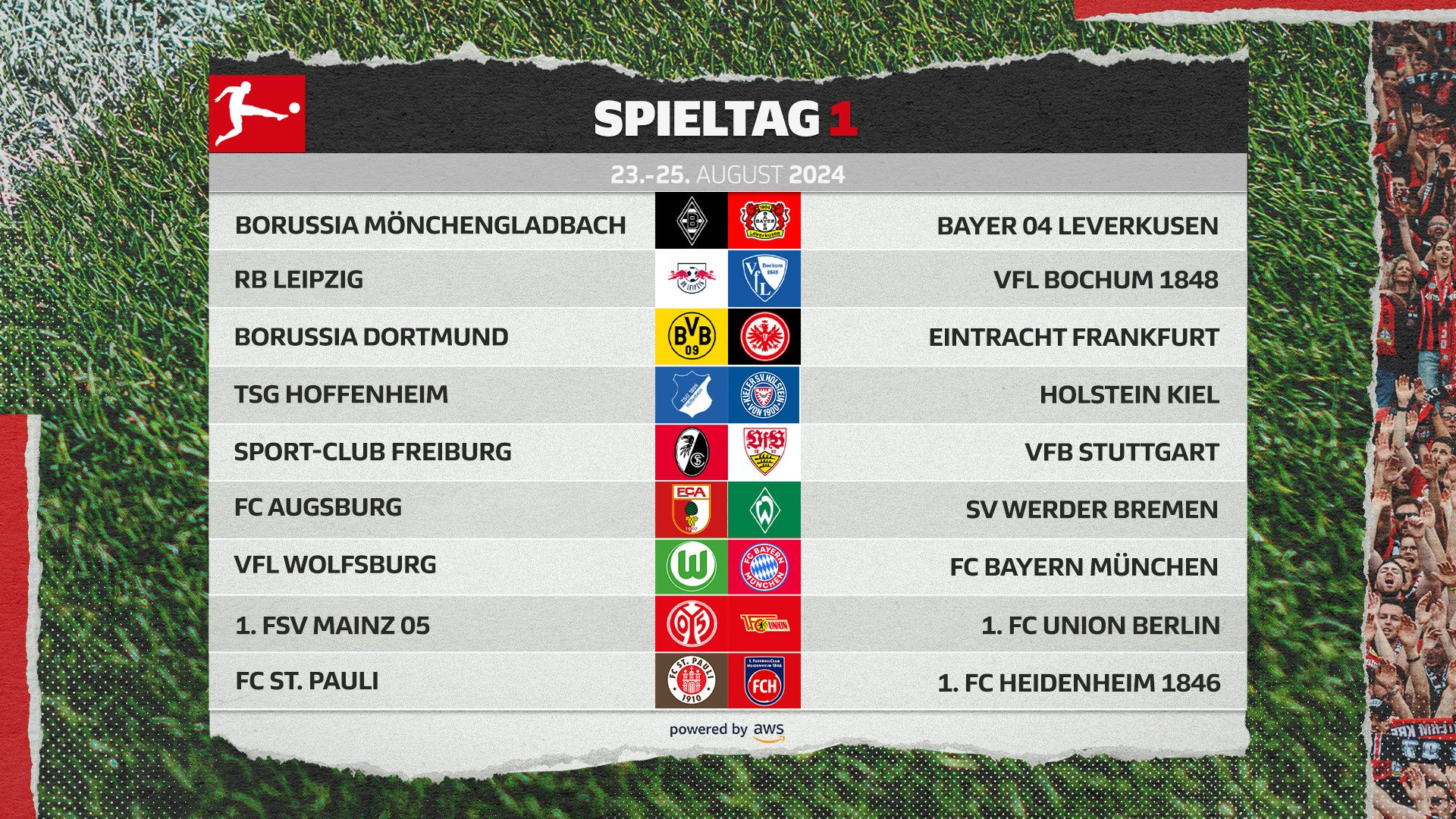 Spielplan Für Die Saison 2024/25 | Bundesliga | Calendrier Bundesliga 2024 2025