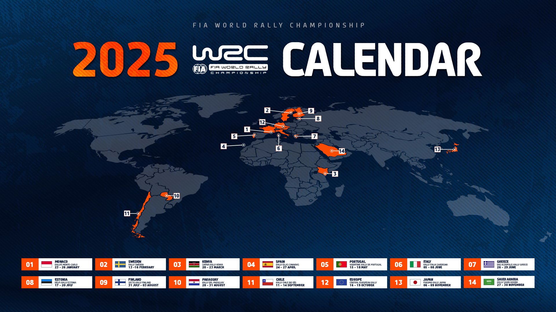 Strong&amp;gt;Fia World Rally Championship (Wrc)&amp;lt;/Strong&amp;gt;&amp;lt;Strong&amp;gt;Forum8 | Calendrier Wrc 2025