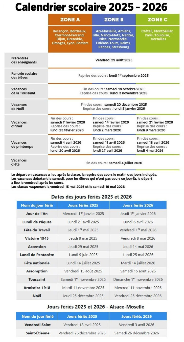 Calendrier Scolaire 2025 2026