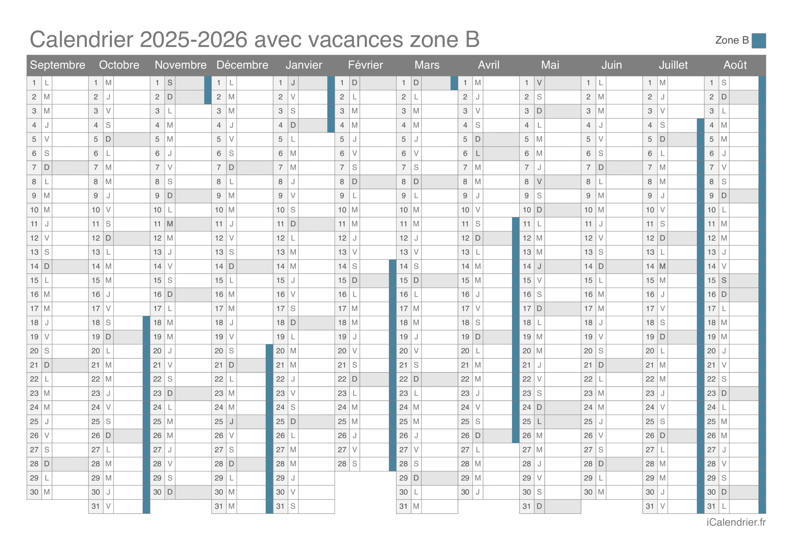 Vacances Scolaires 2025-2026 - Dates Et Calendrier | Calendrier Scolaire 2025 2026 Officiel