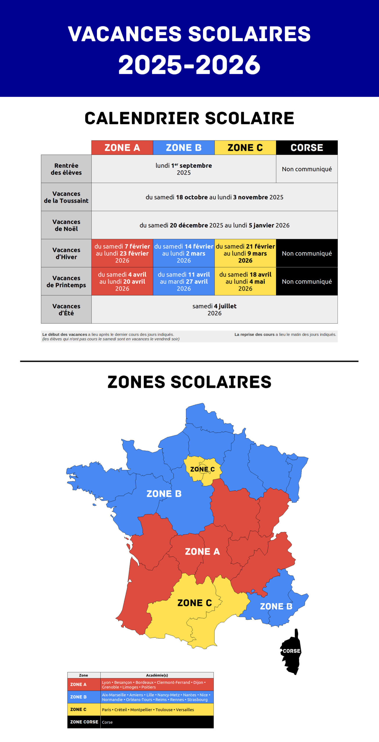 Vacances Scolaires 2026 ⇒ Calendrier Officiel 2025-2026 | Calendrier Scolaire 2025 2026 Officiel