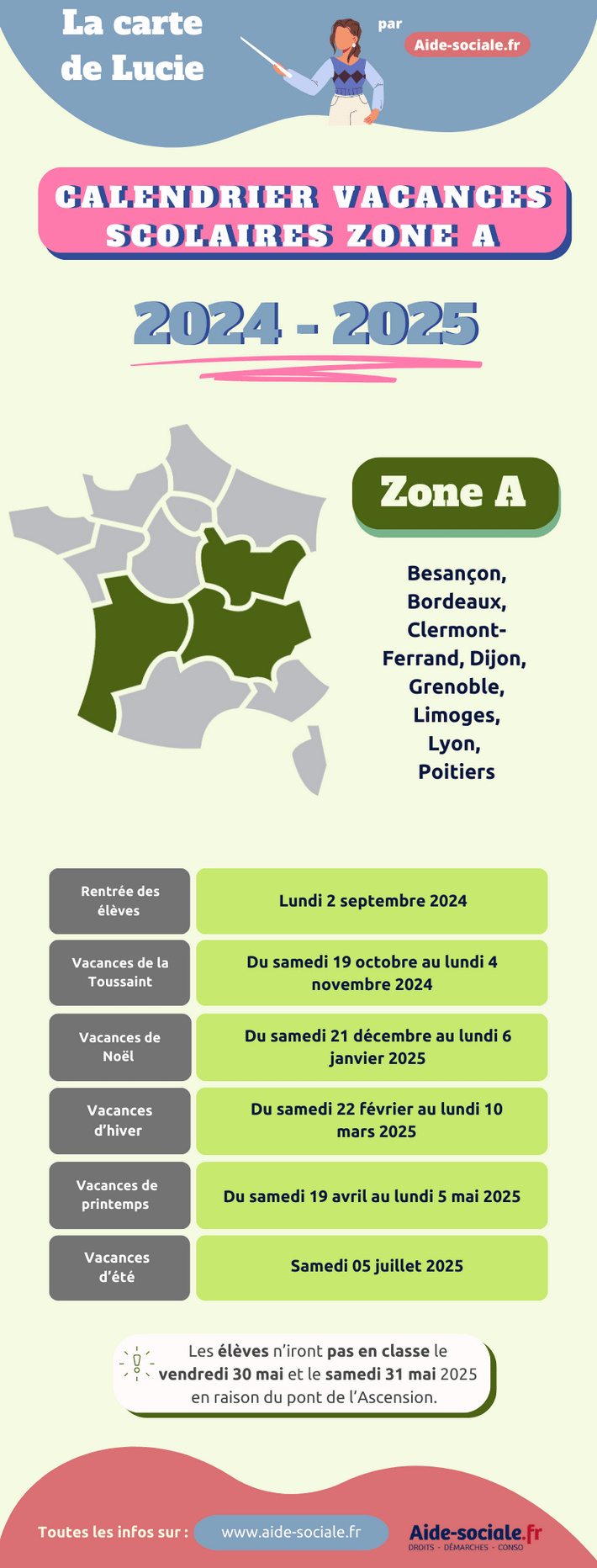 Vacances Scolaires Bordeaux 2024-2025 : Toutes Les Dates Aide | Calendrier 2025 Vacances Scolaires Bordeaux