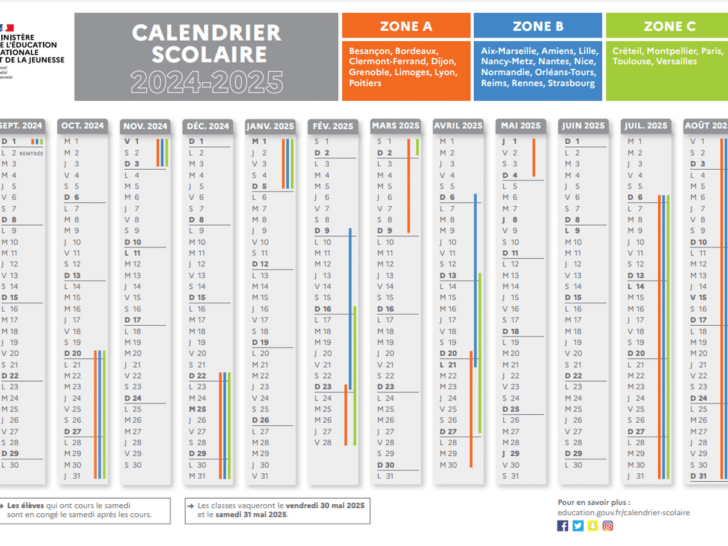 Calendrier 2025 Vacances Scolaires