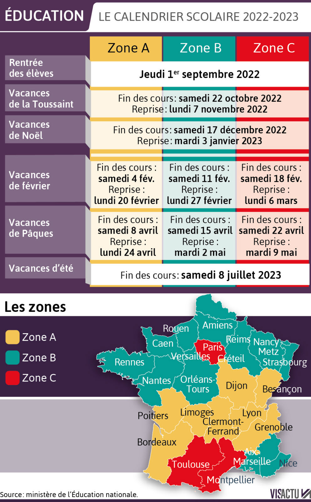 Vie Quotidienne. Voici Le Calendrier Des Vacances Scolaires Des | Calendrier Pédagogique Dauphine 2024 2025