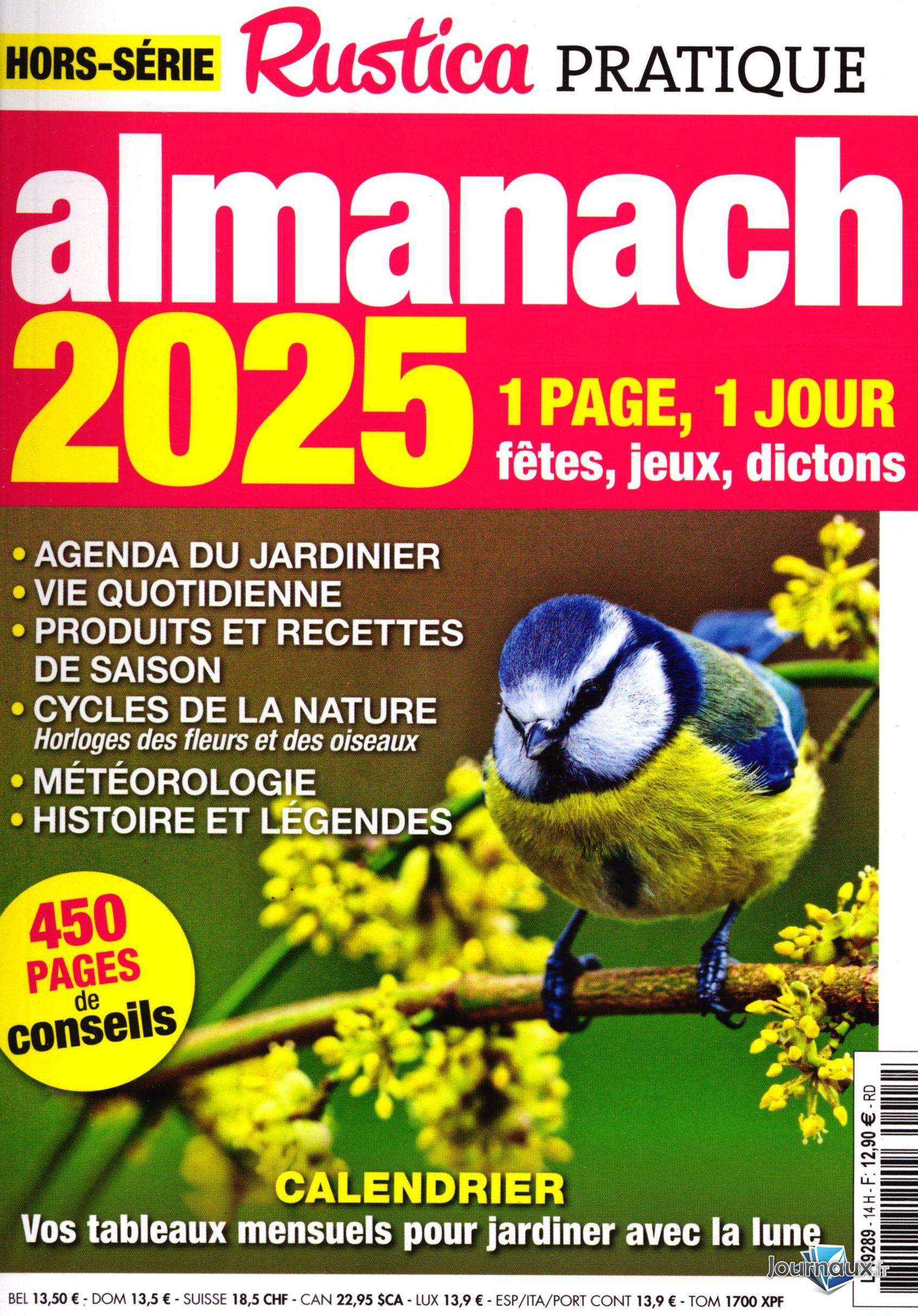 Www.journaux.fr - Rustica Pratique Hors-Série Almanach 2025 | Almanach 2025 Rustica