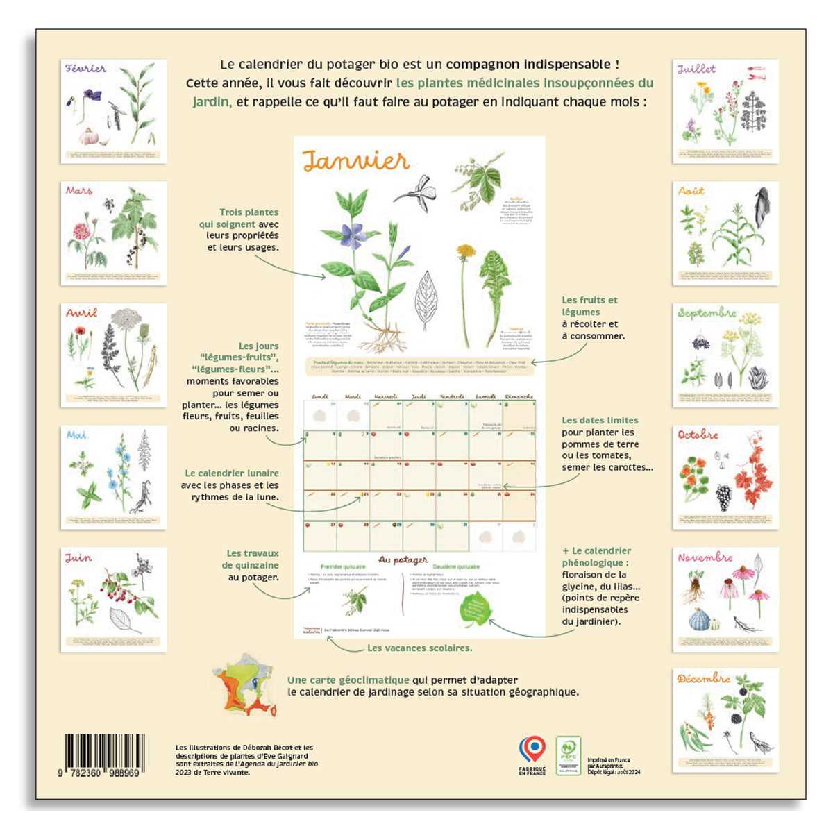 Calendrier 2025 Du Potager Bio, Vente Au Meilleur Prix | Calendrier des Semis Février 2025