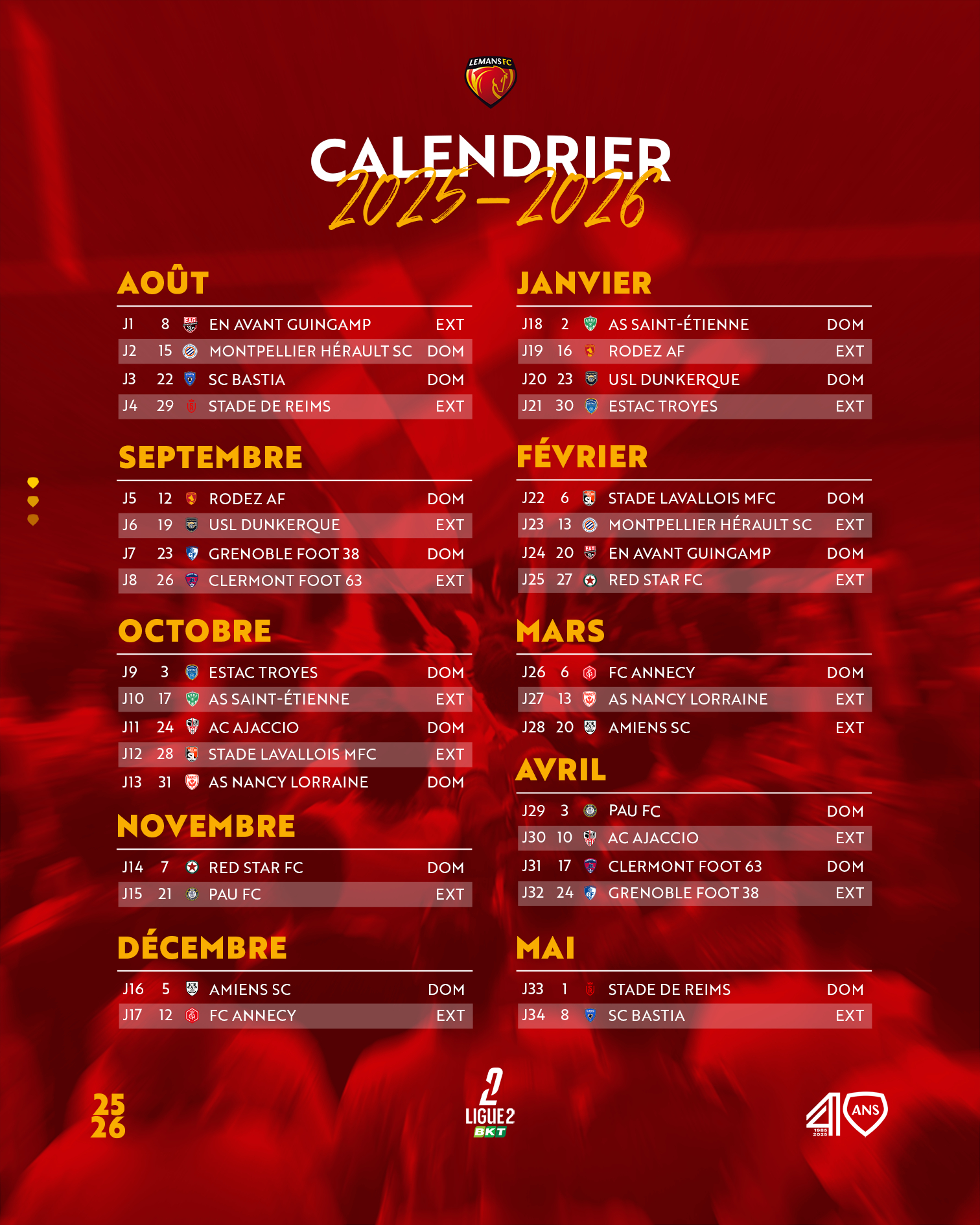 Actualité - Le Calendrier Ligue 2 Bkt Dévoilé ! | Calendrier Ligue 2 2025 2026