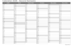 Calendrier 2026 À Imprimer Pdf Et Excel | Calendrier 2026 à Imprimer Gratuit
