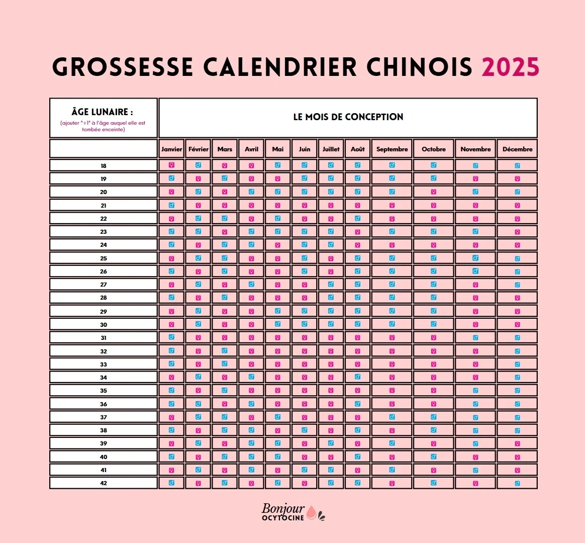 Calendrier Chinois 2025 : La Méthode « Secrète » Pour Deviner Le | Calendrier Chinois Grossesse 2025 2026