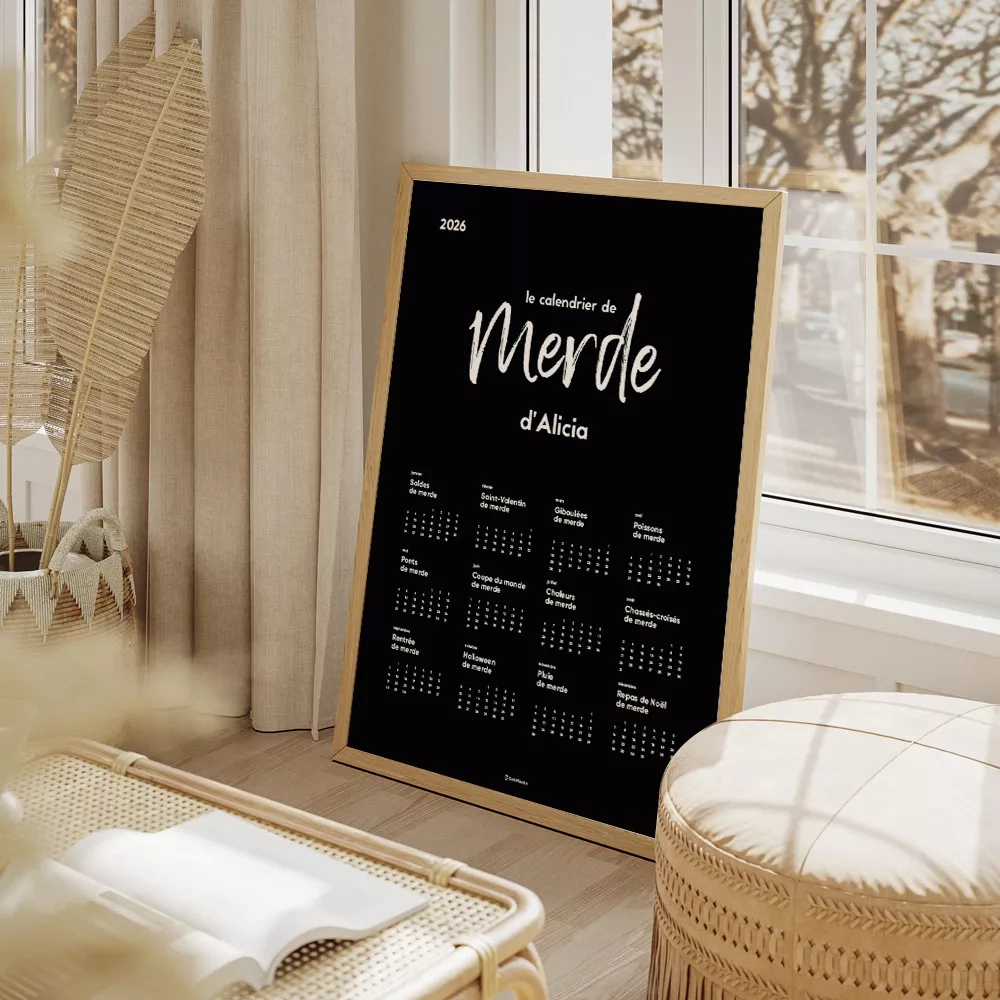 Calendrier De Merde 2026 Prénom À Personnaliser - Calendrier | Calendrier de Merde 2026