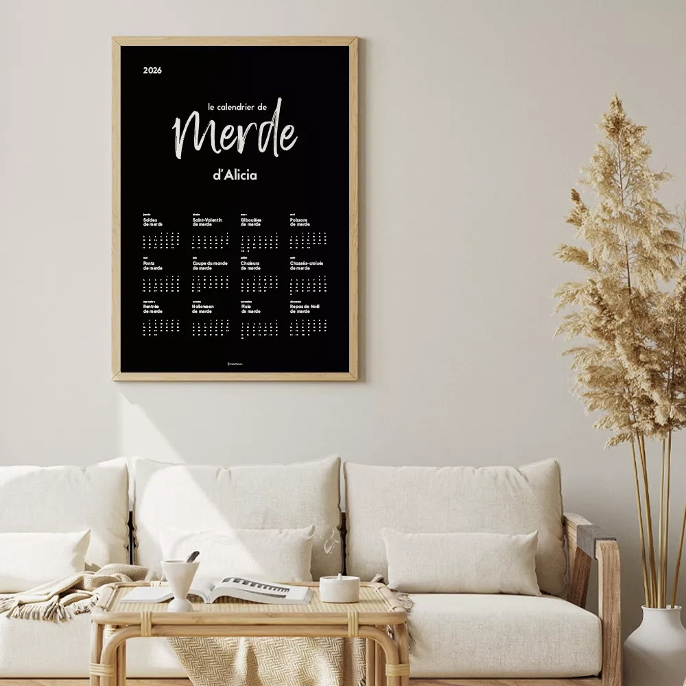 Calendrier De Merde 2026 Prénom À Personnaliser - Calendrier | Calendrier De Merde 2026