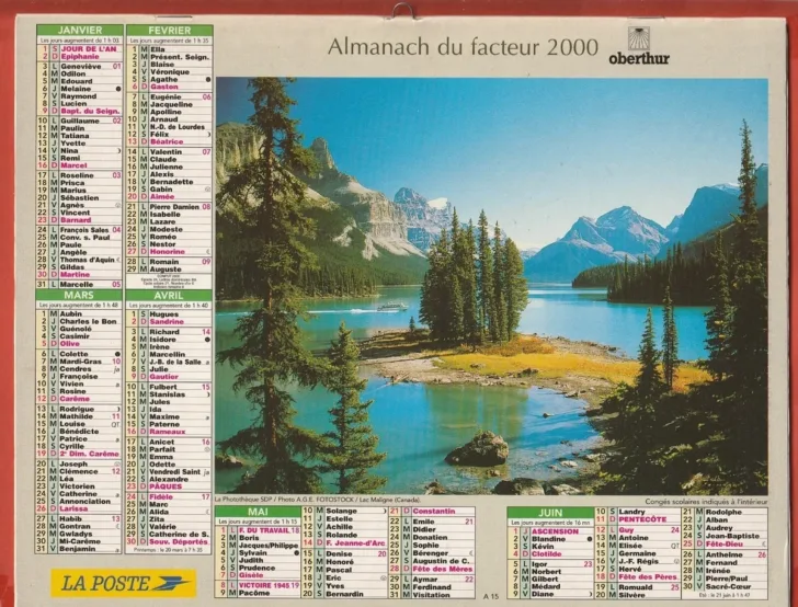 Oberthur Calendrier Facteur 2026