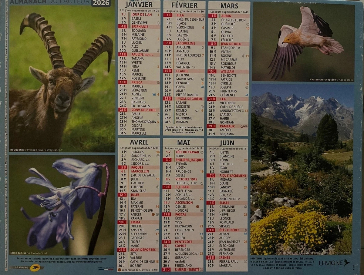 Calendrier Du Facteur | Ebay | Oberthur Calendrier Facteur 2026