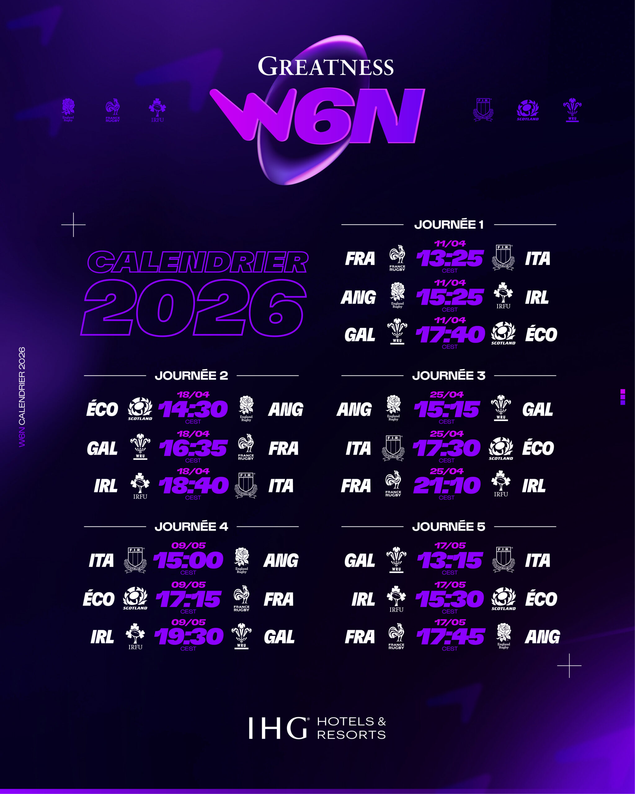 Calendrier Du Tournoi Des Six Nations Féminin 2026 - Six Nations | Tournoi 6 Nations 2026 Calendrier