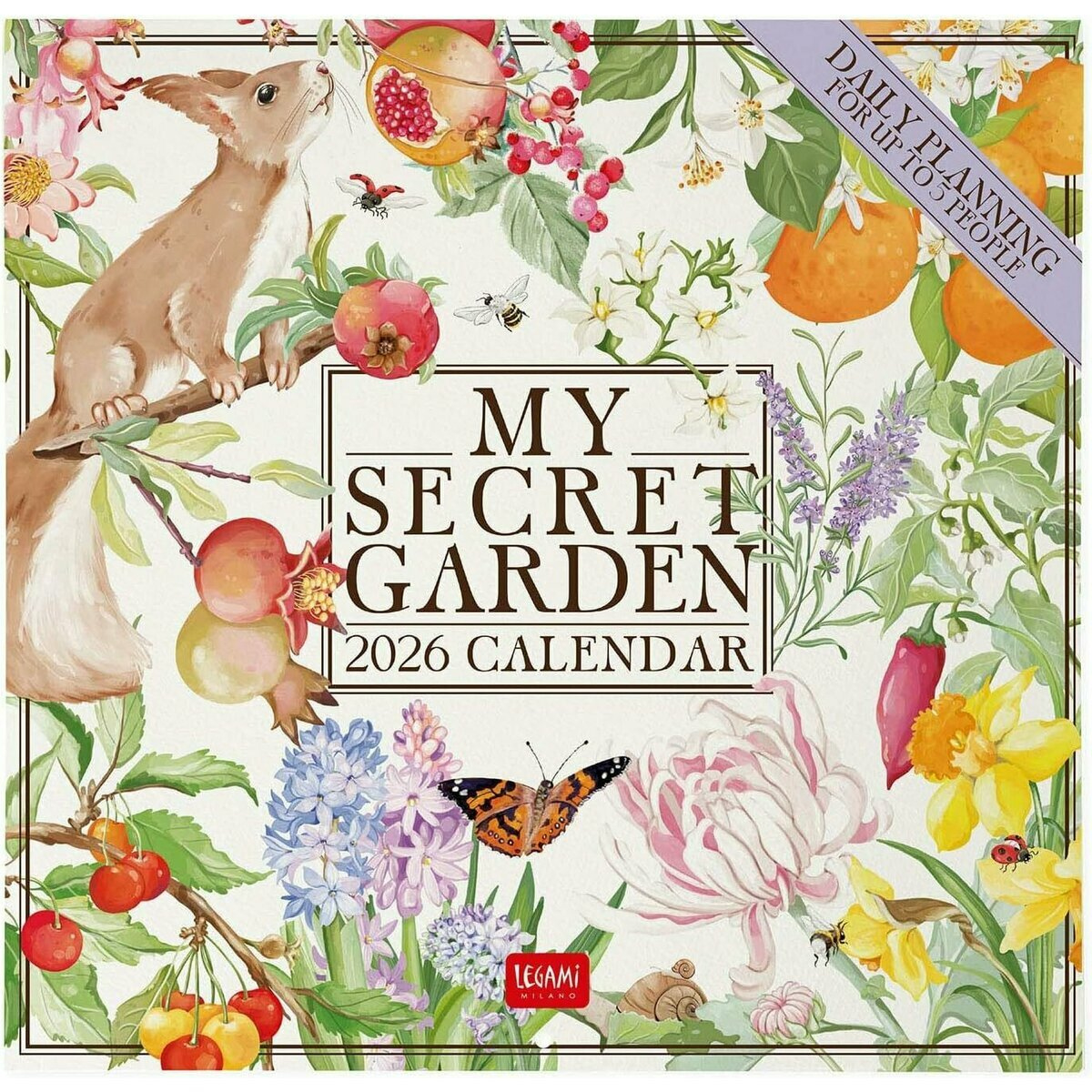 Calendrier Familial 2026 Dessins Jardins Et Fleurs Organisation | Calendrier Familial 2026