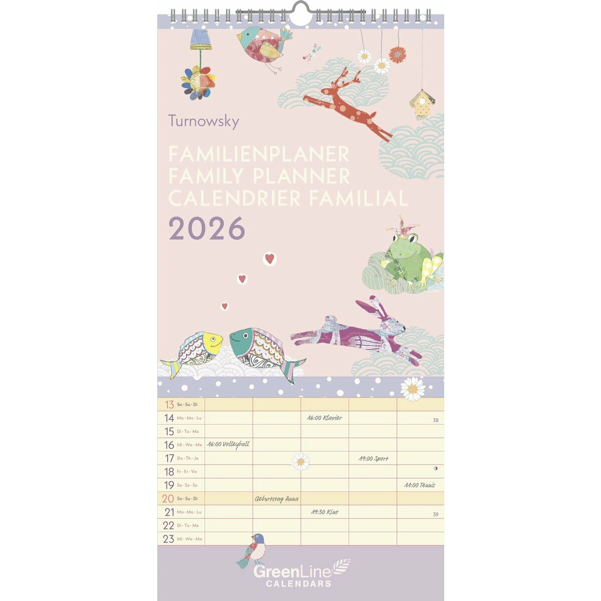 Calendrier Familial 2026 Eco-Responsable Turnowsky Animaux 5 | Calendrier Familial 2026