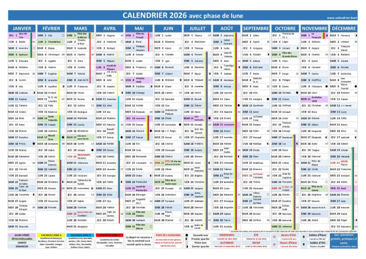 Calendrier Lunaire 2026