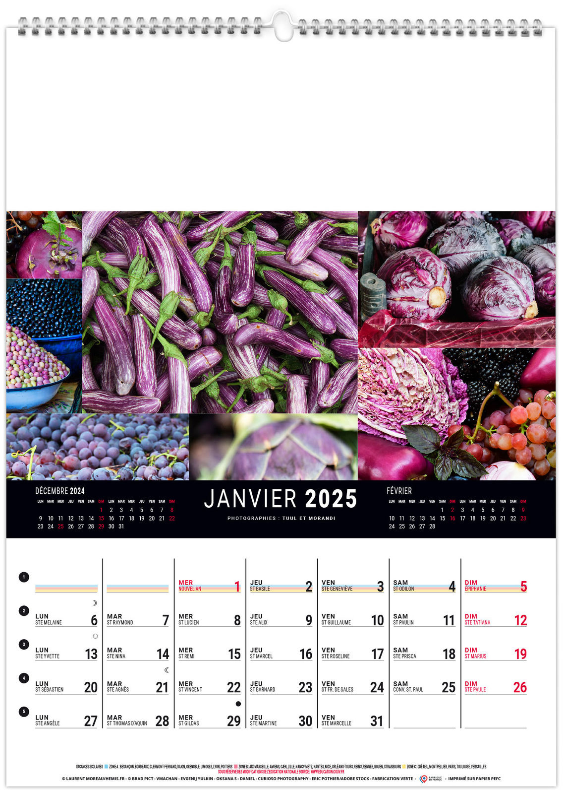 Calendrier Mural Couleurs Marche 2025 240X330 | Calendrier | Calendrier Mural 2025 2026